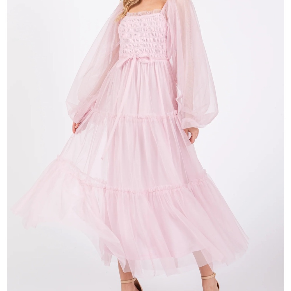 Pink Blush Maternity Pink Tulle Dress